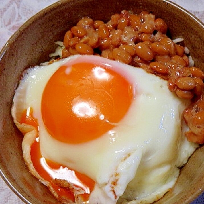 卵納豆キャベツ丼